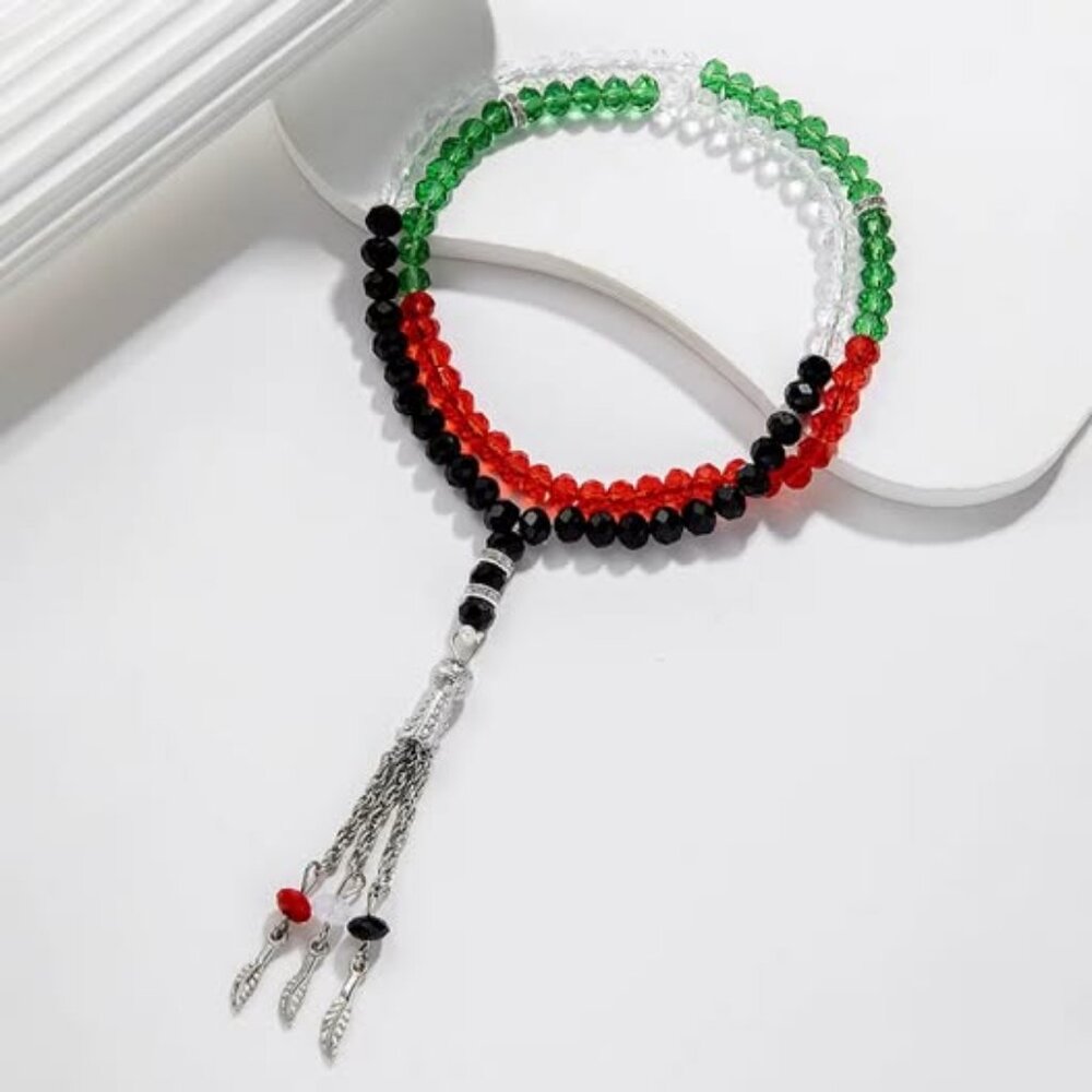 Islamic Tasbih Prayer 99 Beads Muslim Hand Made Misbaha Palestine Colors